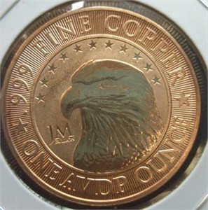 1 oz fine copper coin American eagle