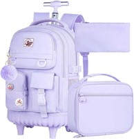 21 Girls' Purple Rolling School Bag