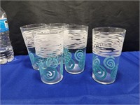 Vintage Federal Aqua Swirl Glasses