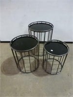 3 Round Accent Tables - Glass Top