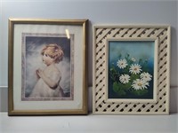 Little Girl & Flower Wall Art, 2 PC's