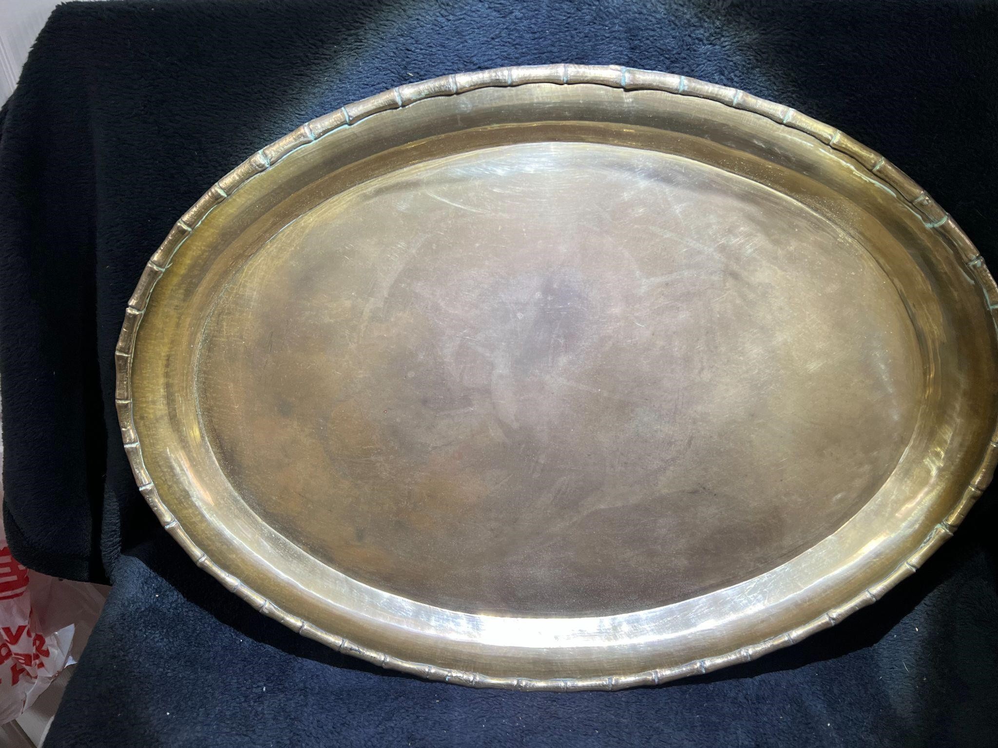 Heavy Brass Large Serving Platter