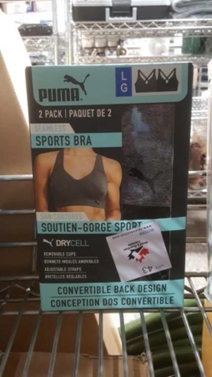 Puma ladies 2 pack seamless sports bra