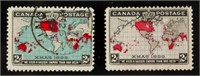 2 PC 1898 Canada 2 Cents Christmas Stamp