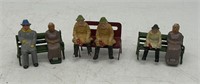Model Railroad Townspeople on Park Benches - J Hil
