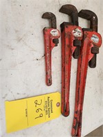 (3) JUSTEN PIPE WRENCHES