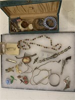 JEWELRY LOT WITH SILVER ETC