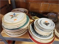 Misc china plates, fish platter