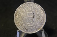 1972 Germany 5 Mark Silver Coin