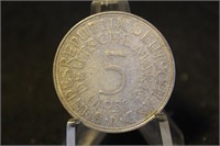 1951 Germany 5 Mark Silver Coin