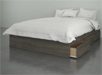 Nexera Bark Grey Full Size Wood Storage Bed W/