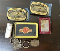 VINTAGE BELT BUCKLES, LIGHTERS AND MORE