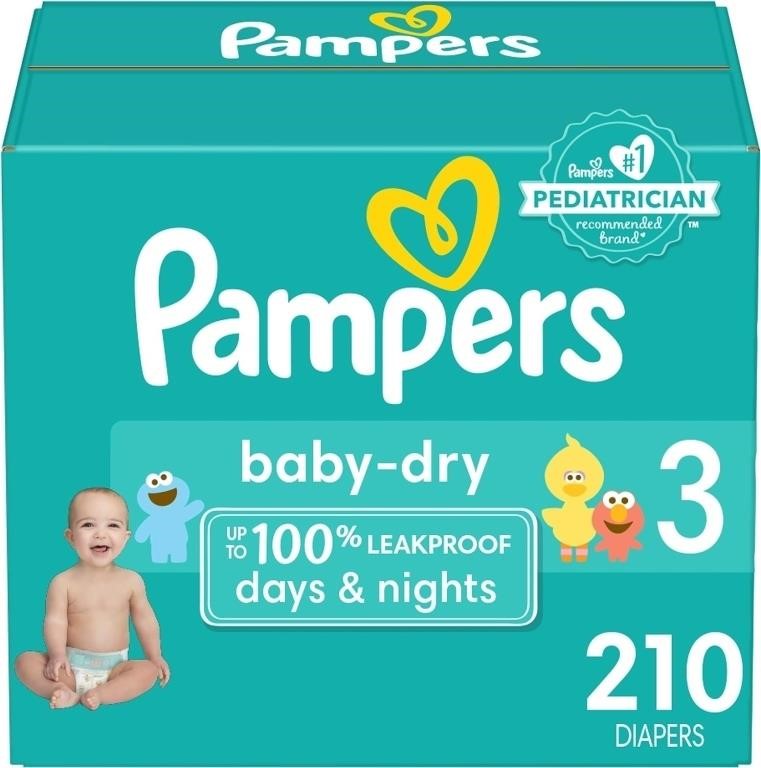 Pampers Baby Dry Diapers Size 3, 210ct