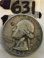 1952D Washington Silver Quarter