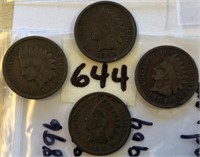 1186,1904,2-1906 4 Indian Head Cents