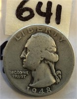 1948D Washington Silver Quarter