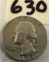 1953S Washington Silver Quarter