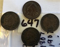 1906,3-1907 4 Indian Head Cents
