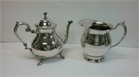 Silver Plated Fancy Teapot & Water Pitcher