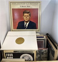 Assorted John f Kennedy books and albums