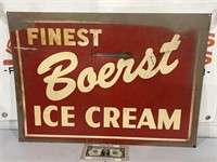 Vintage Tin Boerst Ice Cream advertising sign
