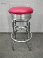 Chrome Bar Stool With Padded Seat