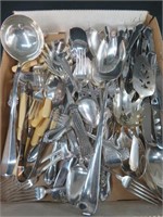 LARGE LOT SILVER PLATE FLATWARE & SERVING PCS