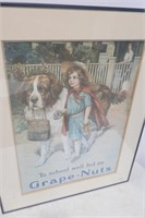 Grape Nuts Cerial Advertising Poster
