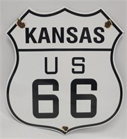 Porcelain US Kansas Route 66 Sign