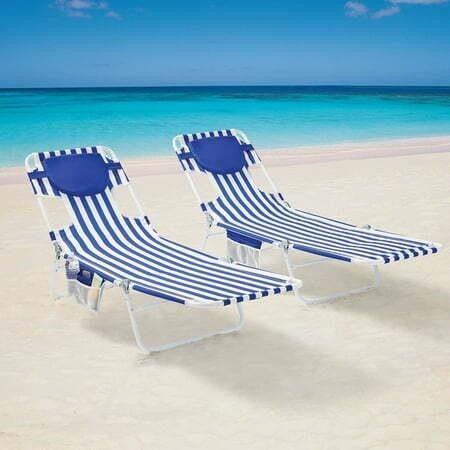 2-Pack Folding Backpack Beach Lounger