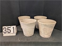 4 Italian 11" Pottery Planters - Graphite Color