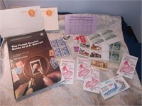Vtg Stamps, 20 Pks & Stamp Collectors Book