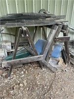 Two Wood Sawhorses