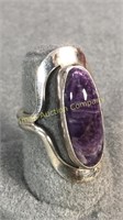 Sterling Ring With Purle Stone