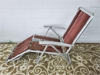 Vtg mid century redwood & aluminum lounge chair