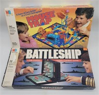 Milton Bradley Mouse Trap & Battleship Board Games