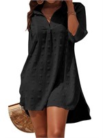 C16  UVN Swimsuit Cover-Ups, Chiffon Pom Pom Shirt