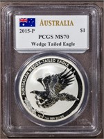 2015-P $1 AUSTRALIA WEDGE TAIL EAGLE MS70 PCGS
