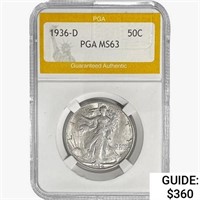 1936-D Walking Liberty Half Dollar PGA MS63