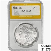 1880-CC Morgan Silver Dollar PGA MS64