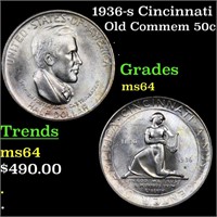1936-s Cincinnati Old Commem Half Dollar 50c Grade