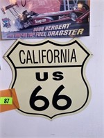 11 x 11 California route US 66 metal sign,