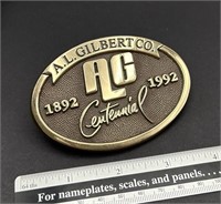 Vintage A.L. Gilbert Co. ALG Brass Belt Buckle