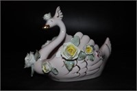 Lefton China Hand Painted Swan Dish