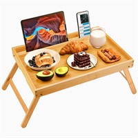 Bamboo Bed Tray Table, Large Breakfast - 21.7x14 I