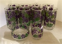 Libbey purple violet glasses - 8 larger ones -