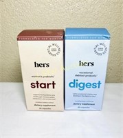 Lot of 2 new unopened hers start probiotic exp