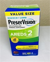 New unopened Value Size PreserVision Areds2 Exp