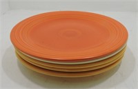Vintage Fiesta 10" plate group, 5 mixed