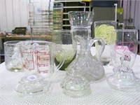 Glasses, Vase, Measuring Cup, Cruet , & Lids